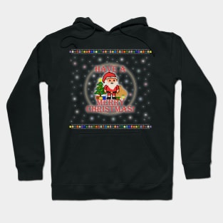 Have A Merry Christmas Santa! (Red Letters on Black) Hoodie